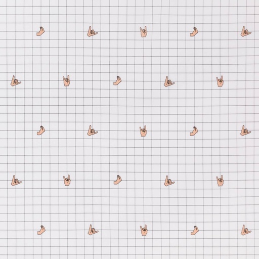[660511] WHITE, BLACK CHECKS, HAND GESTURES DESIGN