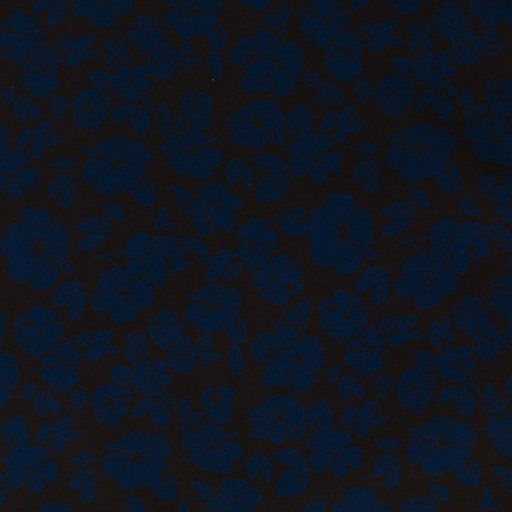 [660530] BLACK, BLUE HAWAIIAN FLOWERS DESIGN