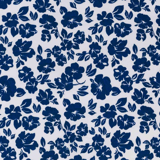 [660531] WHITE, BLUE HAWAIIAN FLOWERS DESIGN