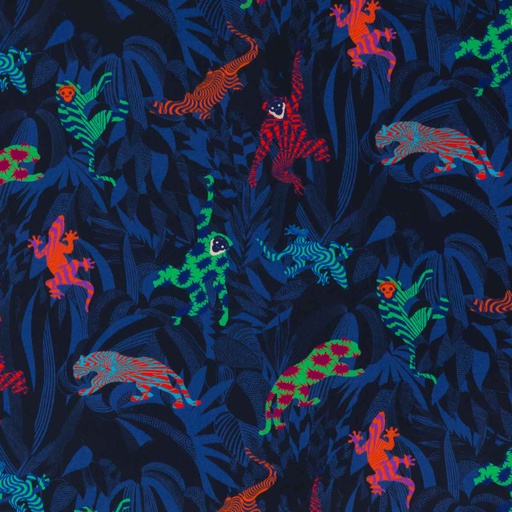 [660541] DARK BLUE, JUNGLE DESIGN
