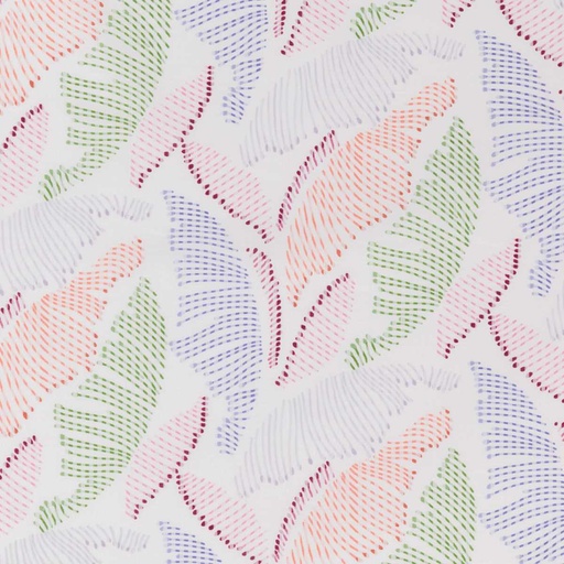 [660548] WHITE, COLOR LEAVES DESIGN