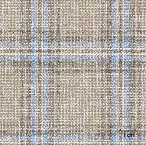 [451420] BEIGE, BIG BLUE CHECKS