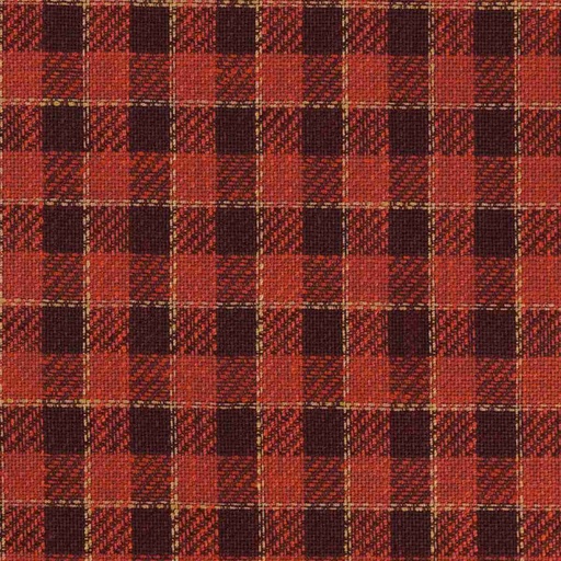 [660209] ORAGNE RED, BURGUNDY CHECKS