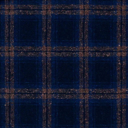 [660233] DARK BLUE, BROWN CHECKS